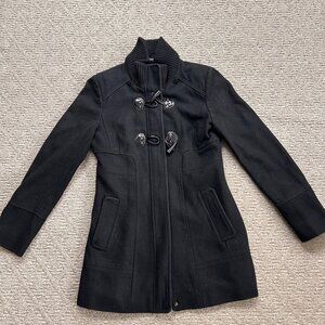 Guess Black Wool Pea Coat